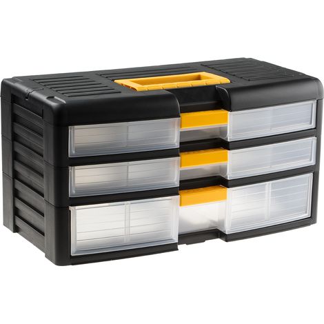 Unité de stockage 3 tiroirs RS PRO en Plastique, 203mm x 391mm x 197mm ( Prix pour 1 ) (1/2)