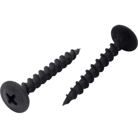 PROTEKTOR Vis à fixation rapide à filetage fin, vis pour plaques de plâtre DIN18182-2 200 pièces, FN 4,2 x 35 mm Noir Vis pour construction sèche, vis pour placoplâtre, Made in Germany (1/5)