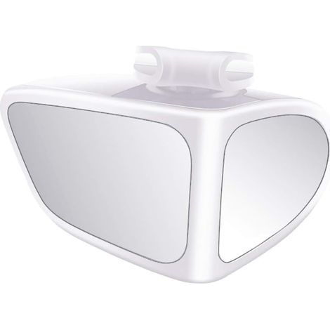 Miroir d'Angle Mort 2 en 1, Rétroviseur Convexe Grand Angle Rotation à 360 Degrés Rétroviseur Auxiliaire de Voiture Universel Réglable pour Voiture Camion SUV,Blanc Conducteur Principal (1/5)
