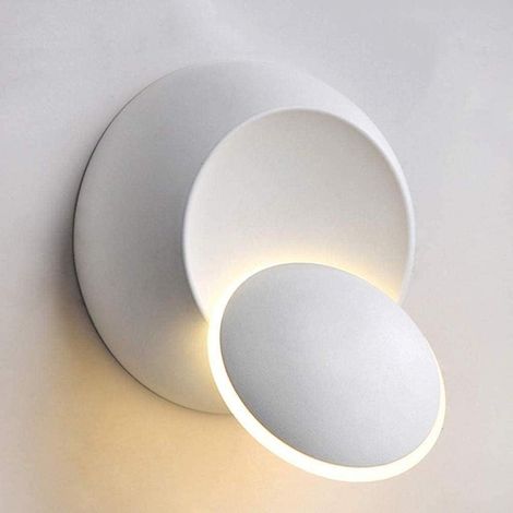 Applique LED ronde Lampe Murales Intérieur, 5W Crescent mur Lumières moderne Chambre Aisle Lampe de chevet Réchauffez Salon Éclairage Luminaire 220V éclairage (blanc)