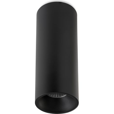 LedsC4 Play - Deckenspot mit Warmweiß 3000K. Durchmesser 7.3cm. Gehäuse aus Aluminium. Farbe Schwarz