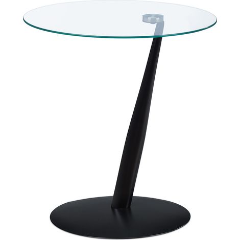 Tavolino d'appoggio rotondo moderno ufficio 50 x 50 x 45 cm pratico conviviale in vetro trasparente 130010875