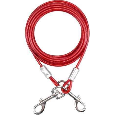 Rote Doppelleine für kleine, mittlere und große Hunde mit einem Gewicht von unter 80 kg, 10 m lang (1/5)