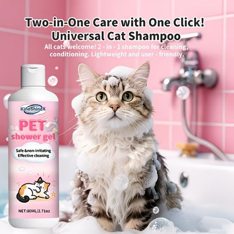 Kineshinex Katzenshampoo reinigt gründlich und entfernt gelbe Flecken seine natürliche, sanfte Formel ist reizfrei. (1/5)