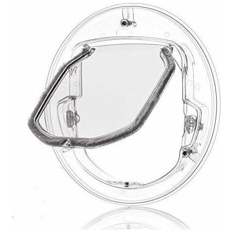 Porte Pour Animaux - Porte Fenêtre Ronde Transparente À Rabat - Système De Verrouillage 4 Positions - Adaptée Fenêtres Avec Moustiquaire - 1 Pièce