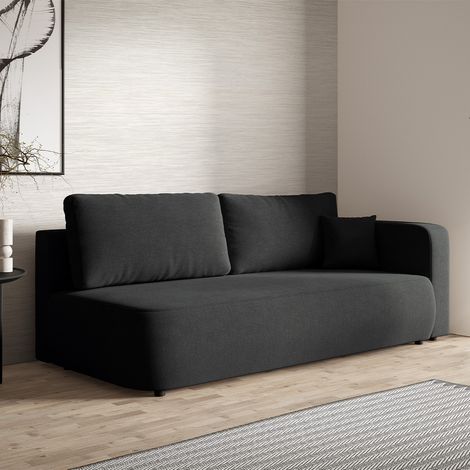 3-Sitzer-Sofa mit Bettkasten und umklappbarer Armlehne Antonio Schwarz
