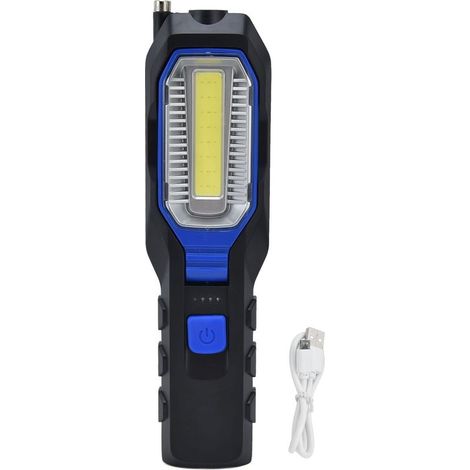 Lampe de travail COB rechargeable, lampe de travail LED portable avec crochet magnétique, idéale pour le camping et les réparations (1/5)