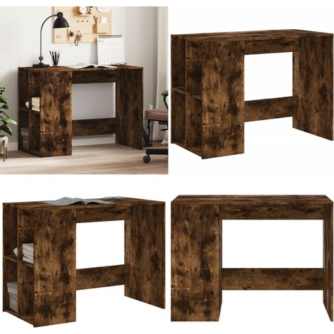 Bureau chêne fumé 102x50x75 cm bois d'ingénierie - Bureau Chêne - Bureau Design - Meuble De Bureau - Bureau Informatique - Bureau Moderne - Home & Living (1/5)