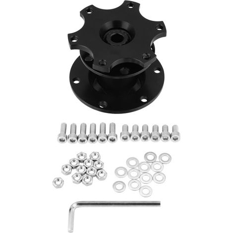 Jeffergarden Adaptateur de moyeu à dégagement rapide universel pour volant de voiture, kit de fixation rapide pour course automobile, noir (1/5)