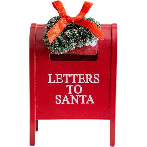 Décoration de sapin de Noël « Boîte aux lettres du Père Noël » – Ornement festif et adorable à suspendre, pour votre intérieur, rouge (1/5)
