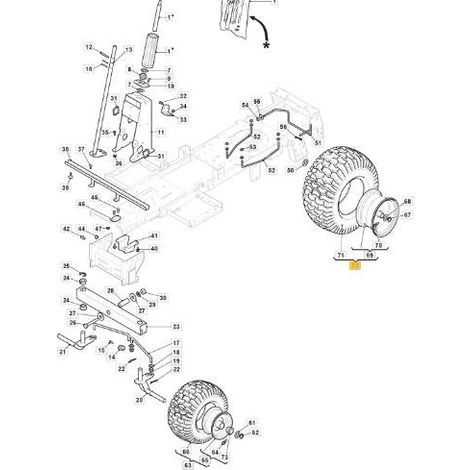 KIT RUOTA POS. 13x5 FE+WA P512 DG ORIGINALE STIGA - 384680080/0