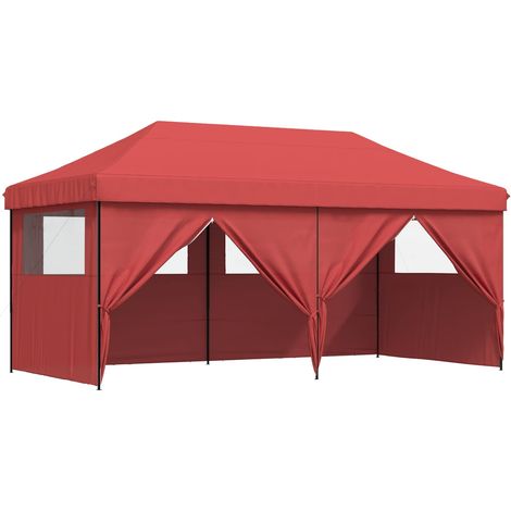Party Tent Folding Burgundy 292 x 580 x 315 cm Oxford Fabric vidaXL