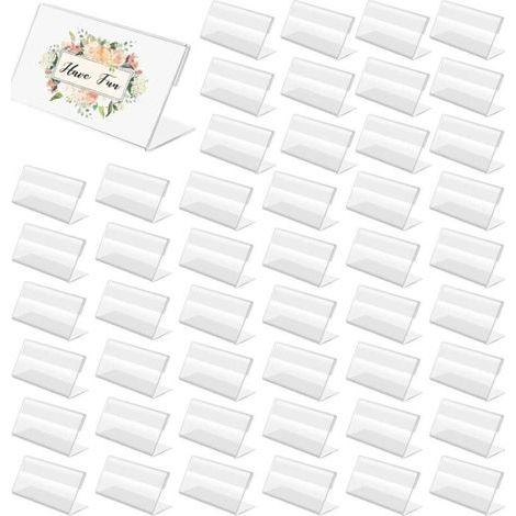 50 porta prezzi, espositori in acrilico trasparente, porta etichette per panetterie, negozi di alimentari, uffici (7x4 cm) (1/5)