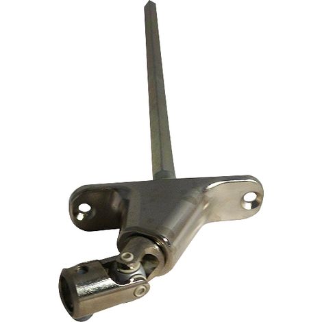 Zurfluh Feller – Sortie de caisson 90° pour manivelle Ø12mm – Carré 8 – Longueur 500mm – Bâti zamak et coquilles acier – Double cardan embase étroite