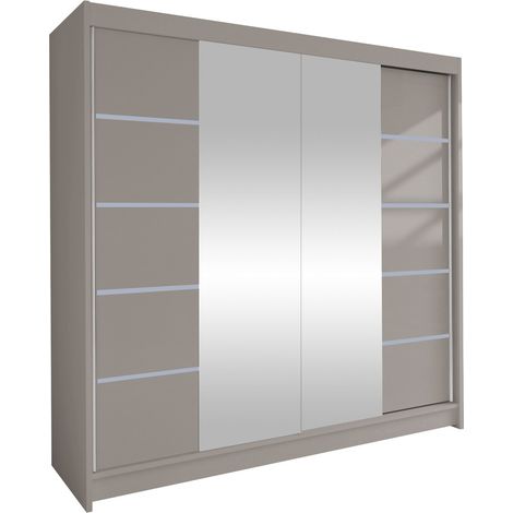 Armoire Closico 154, Cachemire, 215x180x58cm, Portes d'armoire: Coulissantes, Nombre d'étagères: 5 (1/4)
