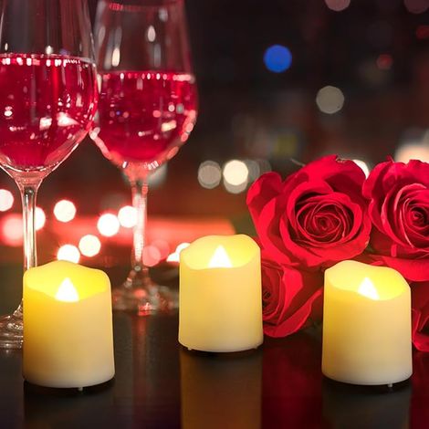 LED Tea Lights Rechargeable Tea Lights with Charging Dock, USB Cable and Remote Control, Timer Function, Warm White Twinkle, Diameter 4 x 4.5 cm (1/3)