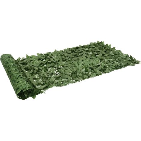 vidaXL Balcony Screen with Leaves 200 x 100 cm Polyethylene and Fabric