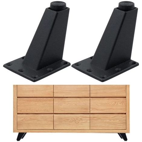 4 x 8CM Black Table Legs Furniture, Sofas Convient aux armoires, tables basses, téléviseurs et autres meubles Hauteur réglable Base 6.2 X 7.2cm Robuste et durable Aluminium à haute capacité Résist (1/5)