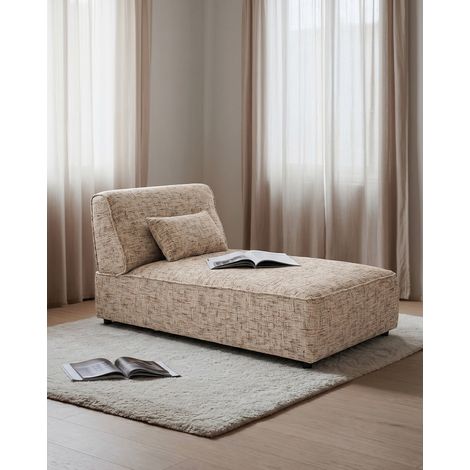 Élise - Méridienne 1 place en tissu beige (1/5)