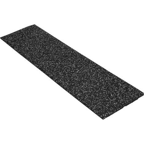 Bordure en caoutchouc pour sol sportif 'FIFTEEN' - 100x25 cm - 20 mm d'épaisseur - Gris clair / Noir