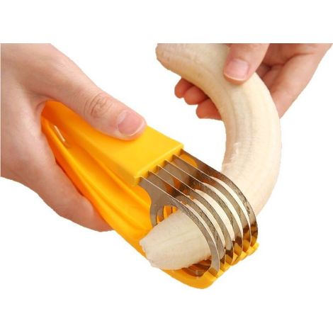 (2 pièces) Trancheuse, poignée en ABS, convient pour trancher les bananes, les concombres, etc., produit des tranches uniformes, outil de cuisine. (1/5)