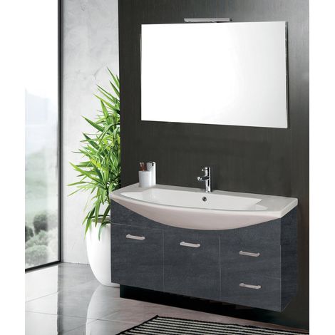 Mobile da Bagno Sospeso 108cm Mazzoni Manhattan Antracite