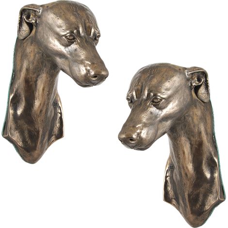 Whippet, Levriero Inglese - statuetta di cane, busto da appendere, decorazione unica per gli amanti dei cani di Art-Dog (1/5)