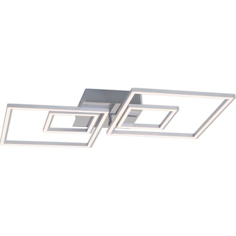 LED Deckenleuchte Dimmbar Memoryfunktion 45 W silber Metall-Kunststoff Briloner