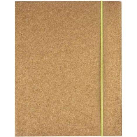 Carpeta con banda elástica, papel kraftliner A4 natural