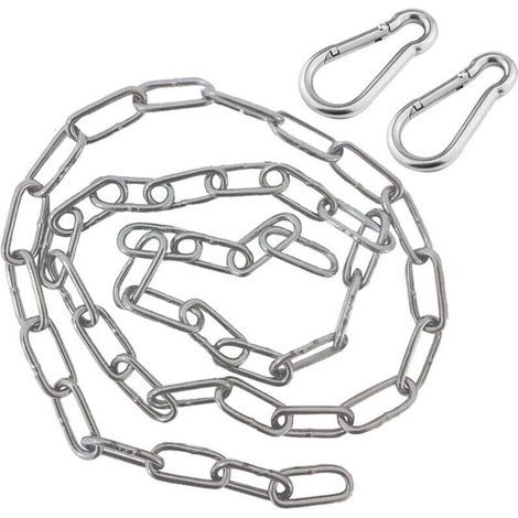 Ulisem-Kette mit zwei Karabinern – 1 m lange Edelstahl-Hängestuhlkette – Verlängerungskette für Hängestuhl (1/5)