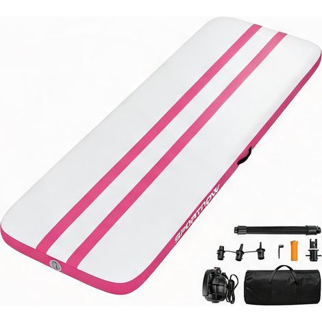 Tapis de gymnastique gonflable rose 305 x 102 x 10 cm (1/5)