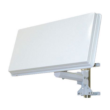 Antenne parabolique plate 1 sortie – Gain 33,7 dB – Fréquence 10,7 à 12,75 GHz – Fixation universelle pour balcon et mur – Sedea