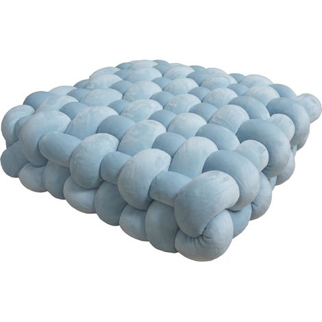 Coussin Nœud Carré - Décor Intérieur Main - 30 x 30 x 6 cm - Tissu Peluche - Pour Canapé Chaise Lit - 1 Pièce (1/5)