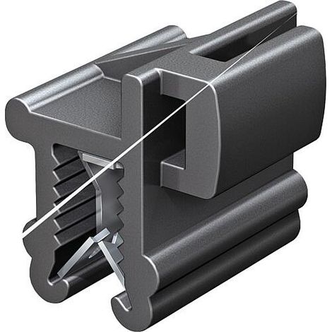 Fixation solaire ABB, EK-MPEC2 Edge Clip, 0,7-3mm Profil, Fixation latérale, p. Câbles de 4,8mm de large, -40-+120°C