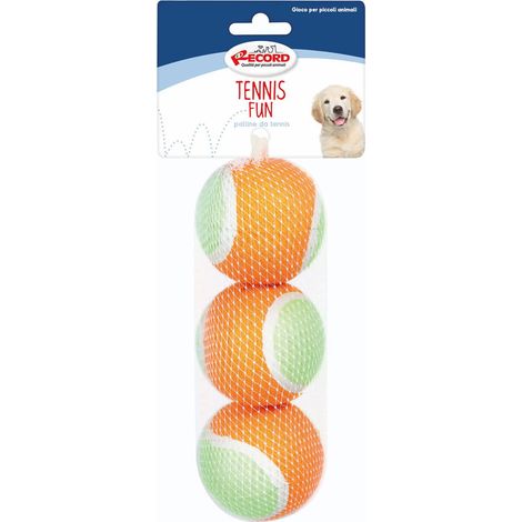 Giallo e Lilla - Jeu de 3 balles de tennis diamètre 6,4 cm pour chiens (1/2)