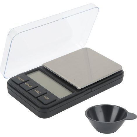 Tragbare elektronische Waage, 200 g Kapazität, mit blau hinterleuchtetem LCD-Display, inklusive Wiegeplattform, 0,01 g Genauigkeit für Schmuck und Präzisionswägungen (1/5)