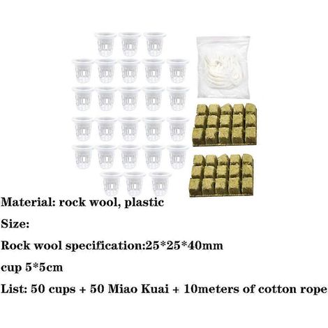 Pots en filet pour colonisation hydroponique, paniers à plantes aéroponiques, culture de clones - 50 pièces - Blanc (1/4)