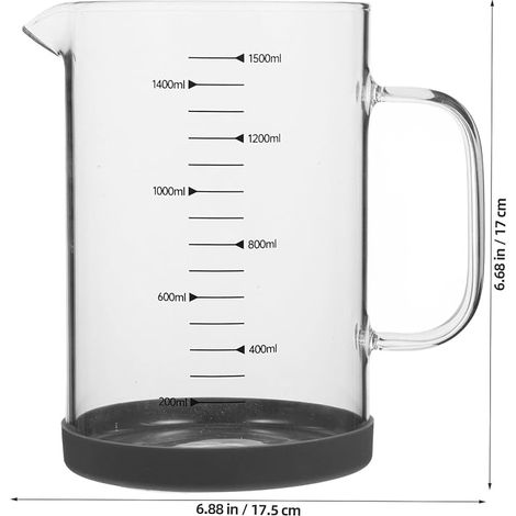 Verre Doseur En Verre Borosilicate Tasse À Mesurer Avec Poignée Et Bec Verseur Graduation Pour Café Lait Boissons Maison Cuisine Bureau Restaurants Et Hôtels (1/4)