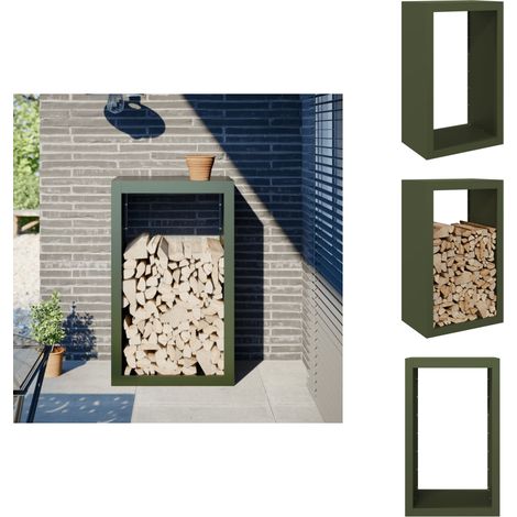 Portant de bois de chauffage vert 60x40x100 cm acier - Support De Bois De Chauffage - Supports De Bois De Chauffage - Magasin De Bûches - Stockage De Bûches (1/5)