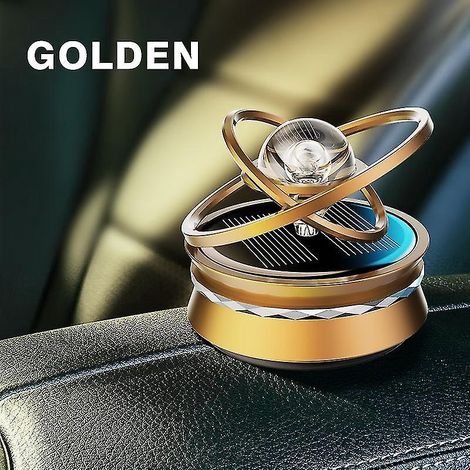 Porte-parfums rotatif en alliage à lévitation magnétique solaire, ornement créatif pour voiture, décoration de voiture, accessoires du système solaire et des planètes, couleur or (1/5)