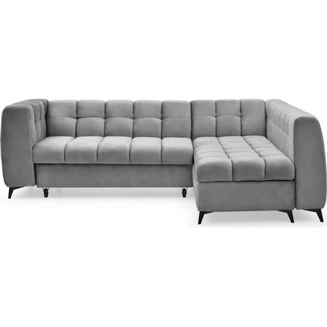 Canapé d'Angle Convertible 5 Places "Casey" 247cm Gris (1/5)