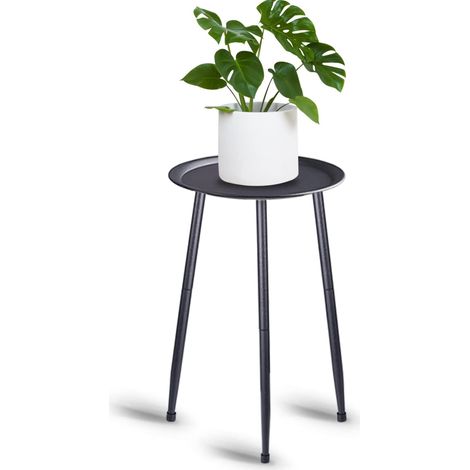 50 cm lange Blumentopfhalter, Pflanzenregal, Metall-Pflanzenständer, moderne abnehmbare Metallregale für Töpfe, ideal für Zuhause, Balkon, Garten, Innenbereich (schwarz)