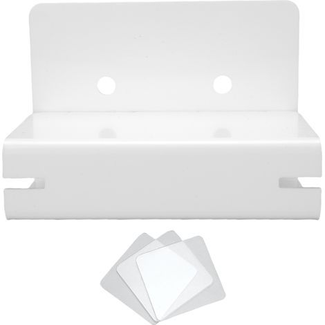 Porte-brosse à dents adhésif, organisateur de rangement mural en acrylique avec gestion des câbles, permettant de gagner de l'espace pour salle de bain blanc (1/5)