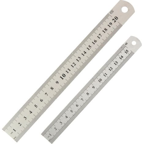 Règle double échelle en acier inoxydable (lot de 2) pour l'école (1/5)