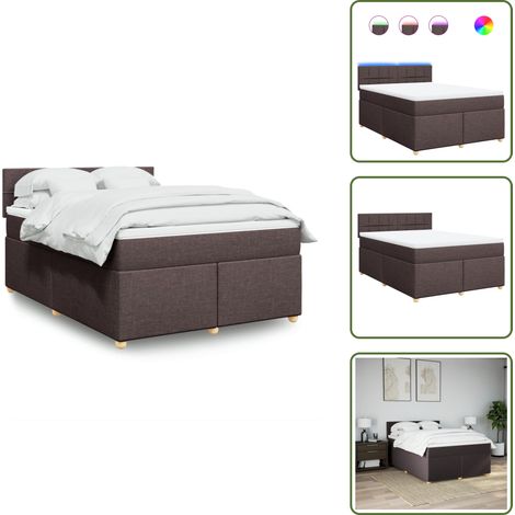 Sommier à lattes de lit avec matelas Marron foncé 160x200 cm - Sommier À Lattes De Lit - Sommiers À Lattes De Lit - Lit - Meuble De Chambre À Coucher (1/5)
