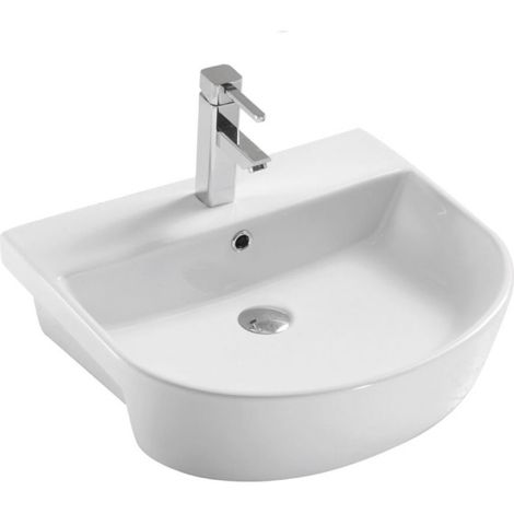 Orbit Life Semi Recessed Basin 560mm Wide - 1 Tap Hole (1/2)