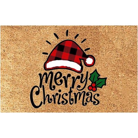 Tapis De Seuil De Porte - Imprimé Noël - Polyesther Et Caoutchouc Anti-dérapant - Intérieur Extérieur - 40 x 60 cm - 1 Pièce (1/5)
