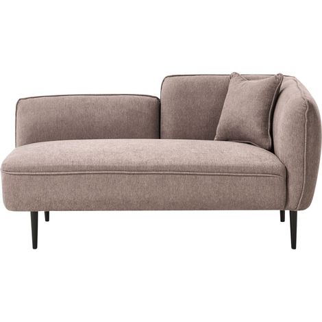 Right-Hand Chaise Lounge CHEVANNES Fabric Light Brown (1/5)