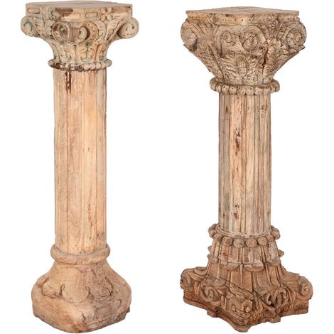 Columna Madera Tallada 25X25X120 Pieza Unica (1/5)