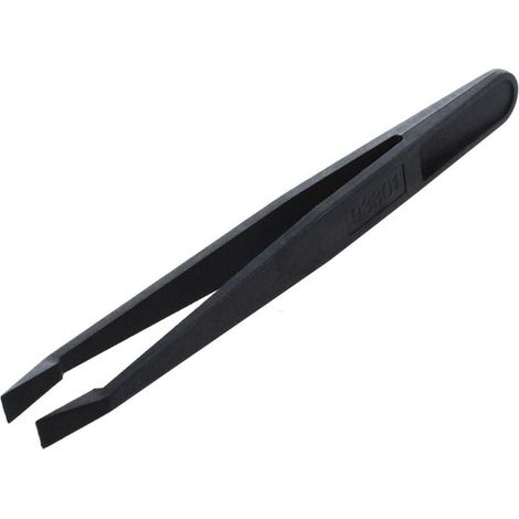 Utensile manuale in plastica nera, pinzette piatte con punte antistatiche (1/4)